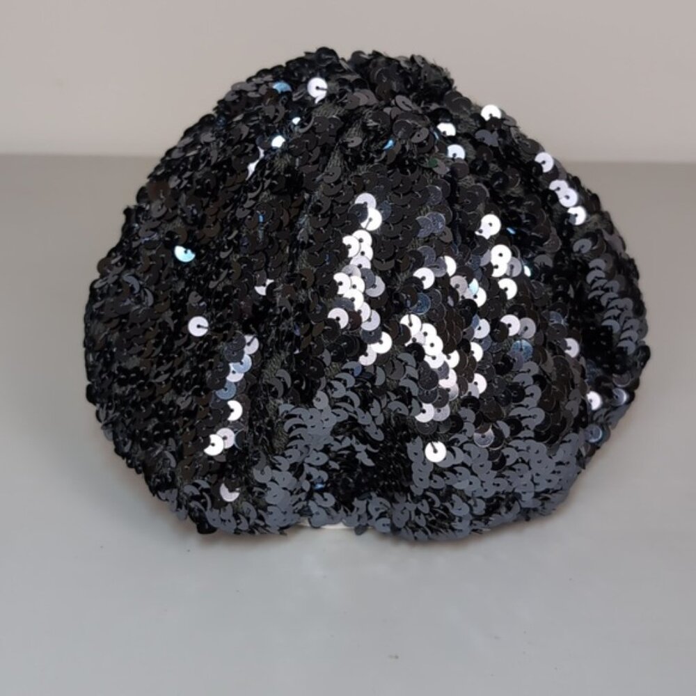 Childrens Place Sequin Beret Hat Gunmetal Silver Gray Party Fashionista - Picture 4 of 12